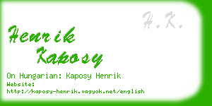 henrik kaposy business card